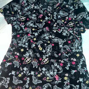 cherokee scrubs medical unisex Black shirt NWOT